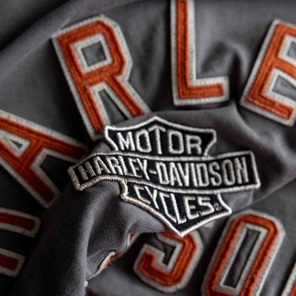 Harlet Davidson Cropped 100% Cotton Vintage Tee